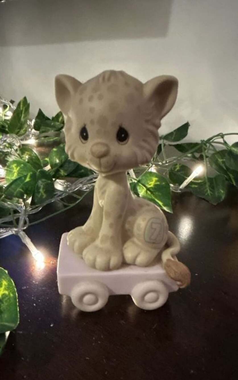 Precious Moments Birthday Train Figurine Age 7 Leopard Wishing You Grrr-eatness